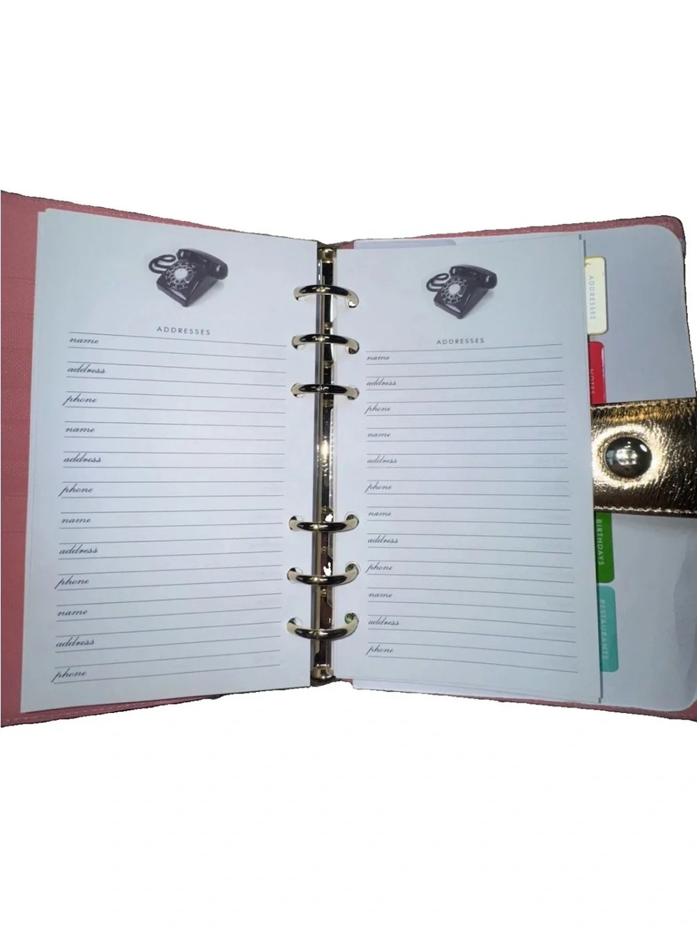Vintage 2006 Kate Spade Debra Personal Planner Broome Street Oro Blush Organizer